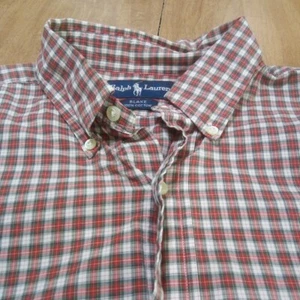 Ralph Lauren Blake Mens XL Shirt Button Down Long Sleeve Red Plaid - Picture 1 of 9