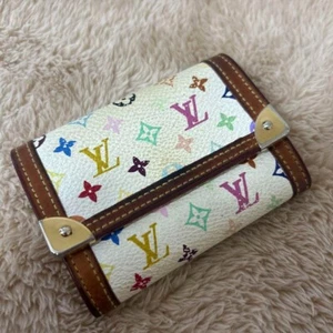 LOUIS VUITTON Monogram Multicolor Porte Monnaie Plat Blanc White M92657 - Picture 1 of 12
