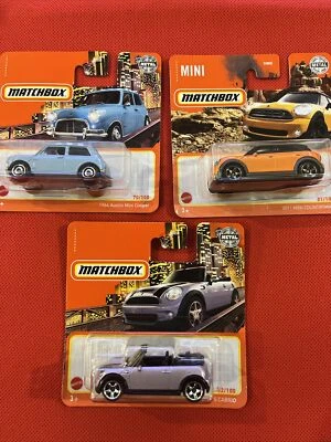 Matchbox 2011 MINI COUNTRYMAN 2010 MINI COOPER S CABRIO 1964 AUSTIN MINI COOPER - Image 1 of 4