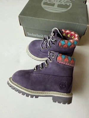Timberland Bebé 6 pulgadas Púrpura Botas con Cordones Talla EUR 20.5/US 4.5 W 9585R Foto 1 de 4