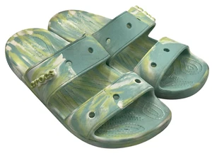 Crocs Classic Marbled Tie Dye 2 Strap Sandals Slides Water Green Women 11 Men 9 - Picture 1 of 14