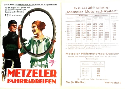 METZELER-Fahrrad-/Motorrad-Reifen. Seltener Kleinprospekt Suchodolski-Titel 1923 - Bild 1 von 4
