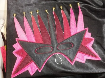 Vtg Mask Hysteria Maureen Culligan Felt Carnival Festival Masquerade Mask Bells - Image 1 of 4