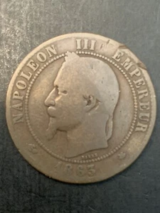 France 10 Centimes KM# 798.1 1863 A ⚜️*️⃣🪙 0065 - Picture 1 of 4