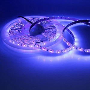 16FT 5M 12V UV Purple Ultraviolet 5050 300 LED Strip Lights Flexible Waterproof - Picture 1 of 14