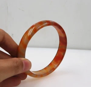 2# Last One Natural two-tone agate jade bangle bracelet big size 68 mm +box - Picture 1 of 5