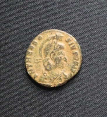 Ancient Roman Bronze Coin Emperor Theodosius I 379-395 AD Victory - Image 1 of 4