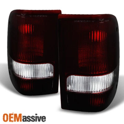 Fit 93-97 Ford Ranger Pickup Truck Dark Red Taillights Brake Lamps Replacement - Image 1 of 4
