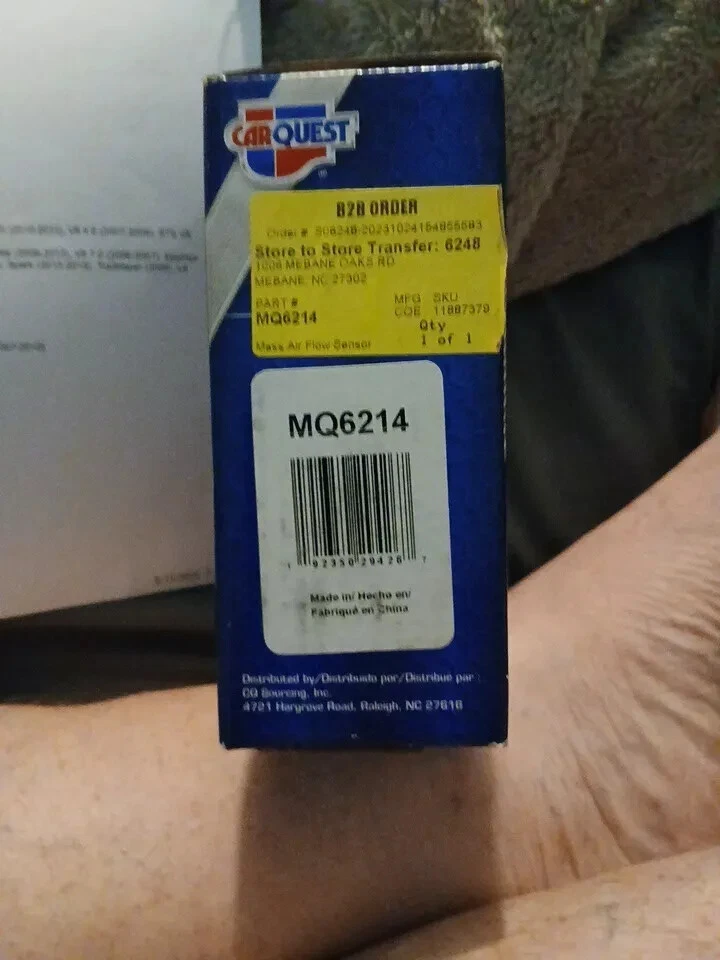 Sensor de flujo de masa de aire Carquest Mq6214 11887379. Chevy Buick Cadillac 213-422  Foto 1 de 1