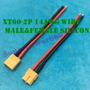1pair XT60-2P XT-60 Male&Female PLUG 14 AWG Silicone Wire 120mm RC connector - Picture 1 of 8