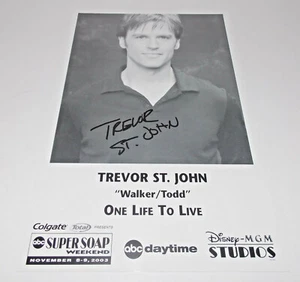 Trevor St John Autograph Reprint Photo 9x6 One Life to Live 2003 Containment - Picture 1 of 1