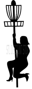 6" Disc Golf Stripper - Vinyl Decal All Purpose - Fat Dancer Pole - White, Black - Picture 1 of 6