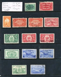 CANADA Used Stamp Collection Special Delivery 1891/1946 Complete S2-S16 CV £140 - Picture 1 of 7