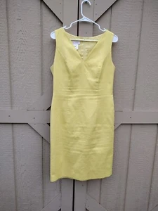 Escada margaretha ley Vintage Cotton Shift Dress SZ 40 Yellow - Picture 1 of 7