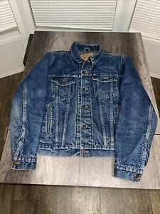 Levi’s Trucker Jacket Size 44 Blanket Lined VTG 80s 70506 0316 MADE IN USA Nice