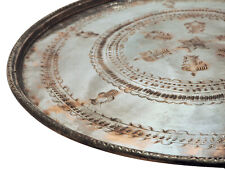 Antikes Kupfertablett Größe XL = 61-72 cm Tablett Beistelltisch silber verzinnt