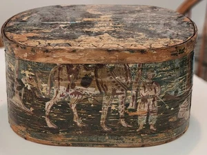 Antique Wallpaper Band Box - Picture 1 of 13