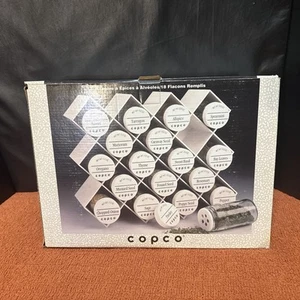VTG Copco Honeycomb White Spice Rack 1994 With Glass Jars & Spices - Picture 1 of 8