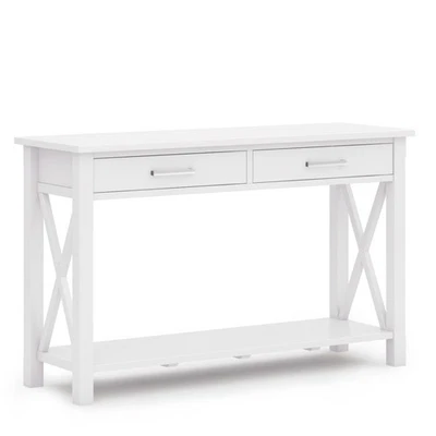 Kitchener Console Table - 47 Inch Wide Solid Wood Sofa Table in White, Contem... - Image 1 of 4