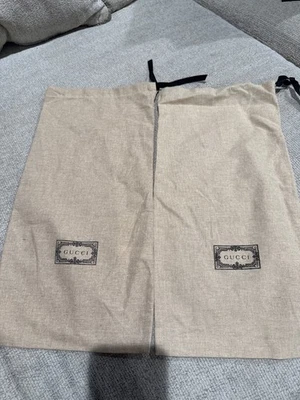 "Bolsas antipolvo para zapatos Gucci, 1 par de bolsas de almacenamiento de algodón blanco con cordón 8,5"" x 17" Foto 1 de 2