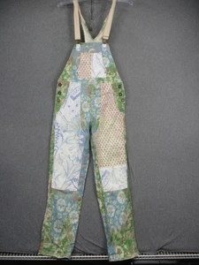 Pilcro The Wanderer Overall Womens 26 Multi Patchwork Floral Boho Corduroy Pants - Picture 1 of 12