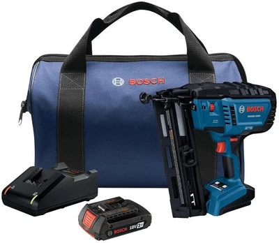 Kit de pregos Bosch acabamento angular calibre 16 com bateria de 2Ah - Imagem 1 de 4