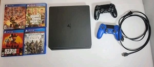 Sony PlayStation 4 (PS4) Bundle, 2 Controller, Strom + HDMI Akkord und 4 Spiele - Bild 1 von 10