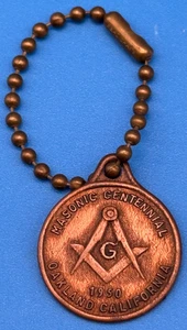 Masonic 1950 Centennial Oakland California Copper Commemorative 75 Years Old - Picture 1 of 4