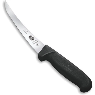 *1-Knife" Victorinox Fibrox Curved Boning Black TPE Handle 6" Blade 5.6613.15 - Image 1 of 4