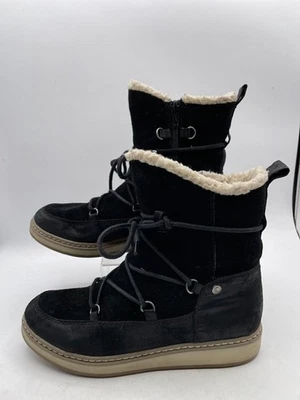 White Mountain Topaz 冬季靴女式 7 码黑色麂皮绒人造羊毛衬里 — 第 1/4 张图片