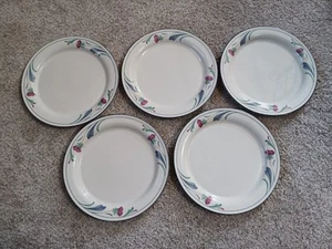 Juego de 5 amapolas Lenox Chinastone en platos de cena azules hechas en EE. UU. 10,5 pulgadas - Imagen 1 de 9