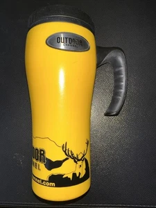 Outdoor Channel . Com Travel Mug Yellow Coffee Tea Cup Tumbler - Picture 1 of 8