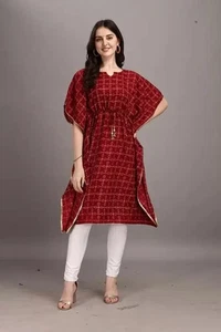 Handmade Cotton Indian Anokhi Boho Beach Block Print Festival Caftan Maxi Dress - Picture 1 of 6