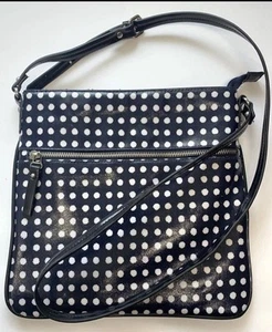 Merona Navy Blue Polka Dot Crossbody Handbag New w/o Tag - Picture 1 of 4