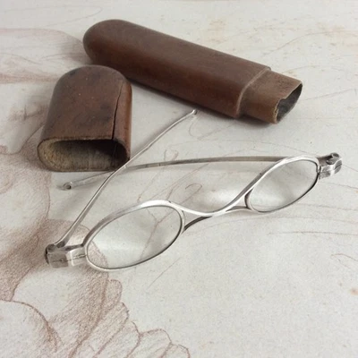Ancienne Binocles en Argent Lunettes fin XVIIIè début XIXè - Old French Glasses - Photo 1/4
