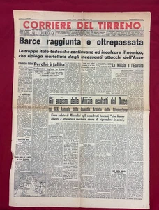 Antike Zeitung Corriere del Tyrrheno 9. Februar 1942 Boote überholt Libyen - Bild 1 von 3
