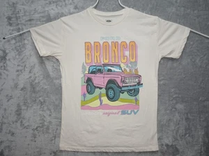 Ford Bronco Retro Graphic Official T-Shirt Medium Beige Pink Original SUV - Picture 1 of 7