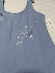 Vestido de Noche Miss Elaine Canción de Noche Bordado Flores Azul Talla Pequeña NUEVO - Imagen 1 de 7