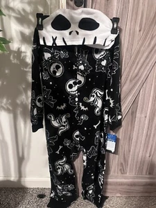 NWT Disney The Nightmare Before Christmas Boys Union Suit Hooded Pajama Size 6/7 - Picture 1 of 8