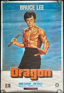 Enter the Dragon ORIGINAL Turkish Movie Cinema Poster Bruce Lee 1973 VERY RARE - Picture 1 of 9