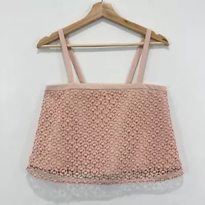 Kookai Lace Crop Top Women 34 (AU 6) Pink Lined Casual Party - Picture 1 of 7