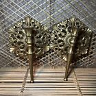 Two Vintage Ornate Gold Toned Resin Wall Sconces