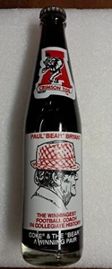 Bear Bryant Winningest Collegiate Football Coach Coca Cola Coke Bottle ~ Alabama - Picture 1 of 3