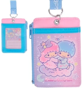 Little Twin Stars Coin Purse Badge ID Card Holder Case Wallet Pouch Bag Lanyard - Picture 1 of 4