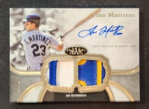 Tino Martinez 2020 Tier One Dual Game-Used PATCH Jersey Auto /25 Mariners