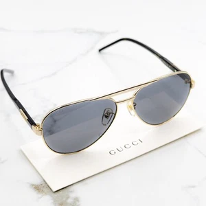 GUCCI GG1163S 001 Gold Braun Havanna Metall Herren M Größe 60 mm Sonnenbrille - Bild 1 von 4