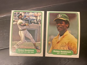 1982 Fleer Rickey Henderson #92 & #643 Oakland A’s NM/Mint