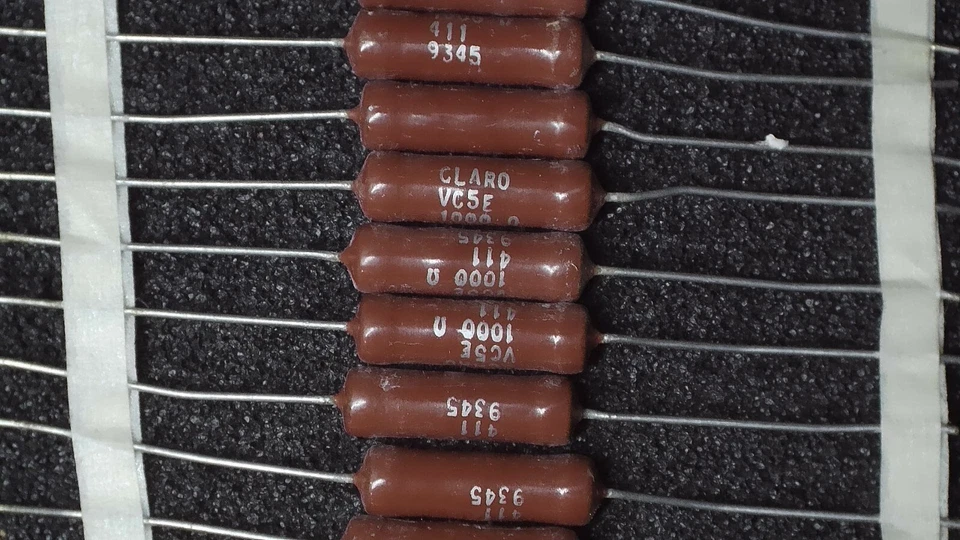 Qty 5 - Claro / Clarostat VC5E-1000 Ohm (1k Ohm) 5w 5% Wirewound Resistor 5 Watt - Image 1 of 1