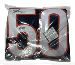 Mike Singletary #50 Signed HOF 98 Chicago Bears Blue Football Jersey Size XL - Picture 1 of 3