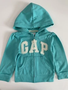 Baby Gap Girls Zip Up Hoodie Sweatshirt Logo Blue Size 5 Years NWT - Picture 1 of 2